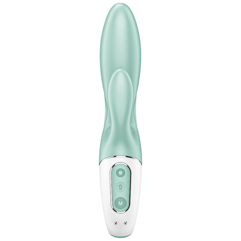 SATISFYER - BOMBA DE AIRE CONEJO 5+ APP VIBRADOR INFLABLE CONEJO VERDE