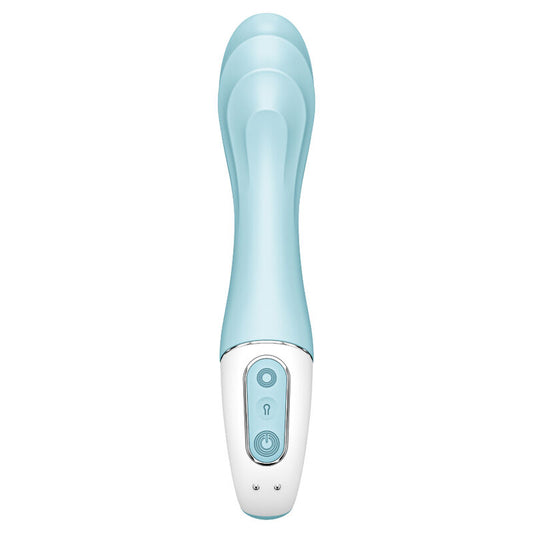 SATISFYER - VIBRADOR CON BOMBA DE AIRE 5+ APP VIBRADOR INFLABLE DEL PUNTO G AZUL