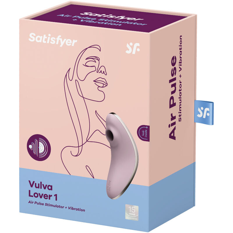 SATISFYER - VULVA LOVER 1 ESTIMULATOR Y VIBRADOR AZUL