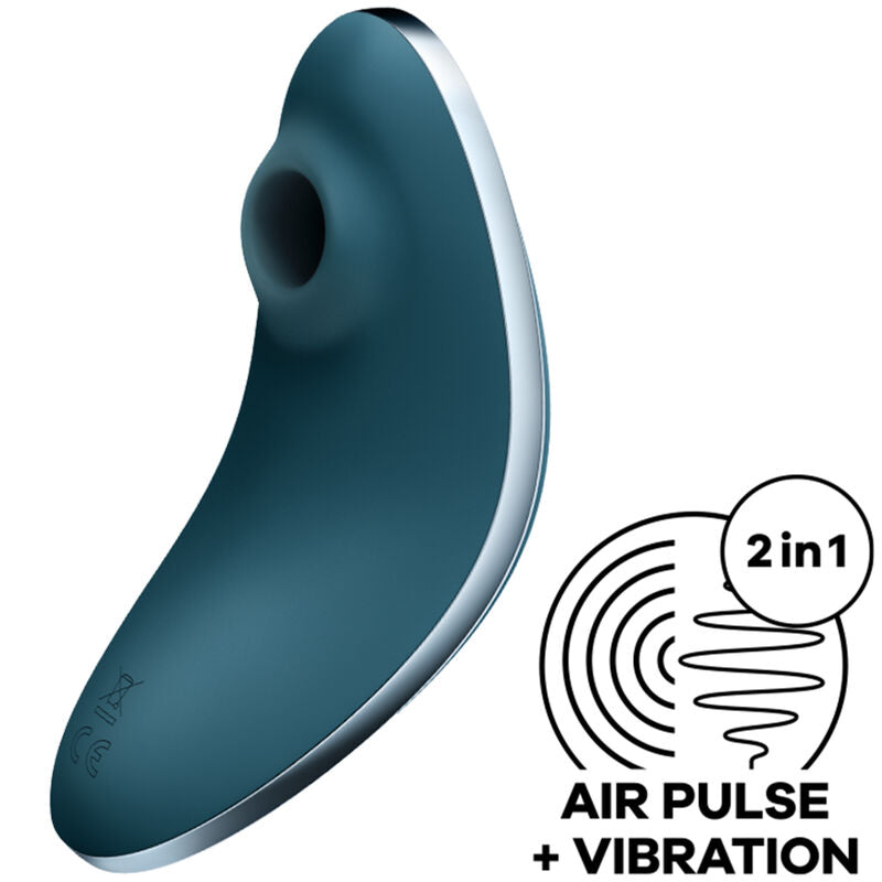 SATISFYER - VULVA LOVER 1 ESTIMULATOR Y VIBRADOR AZUL