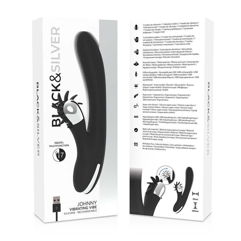 Vibrateur vibrant bunny johnny – Black & Silver
