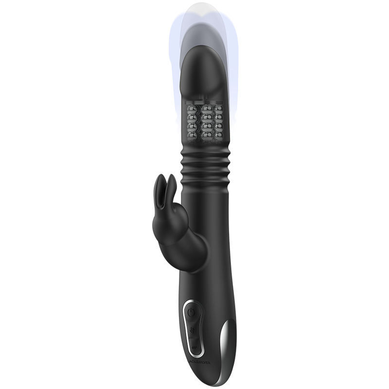 Vibrateur kenji vibromasseur rabbit up & down + télécommande watchme – Black & Silver