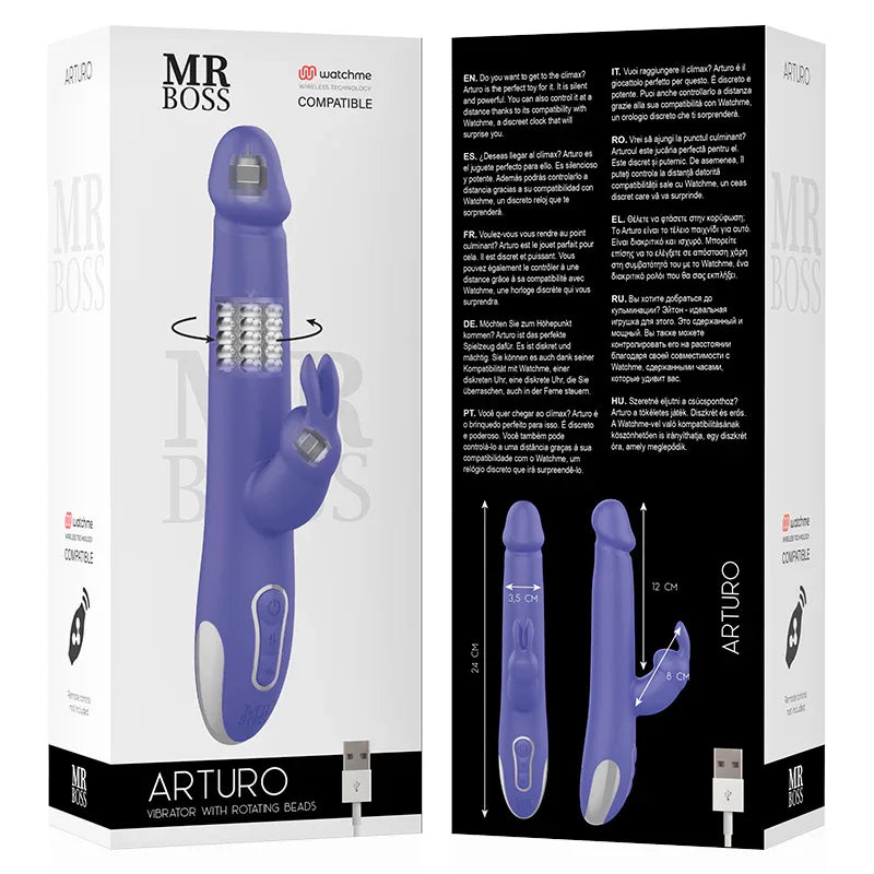 Mr Boss – Vibrateur et Rotateur Arturo Compatible avec la Technologie sans Fil Watchme