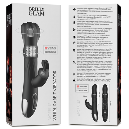 VIBRADOR Y ROTADOR BRILLY GLAM MOEBIUS RABBIT COMPATIBLE CON LA TECNOLOGÍA INALÁMBRICA WATCHME
