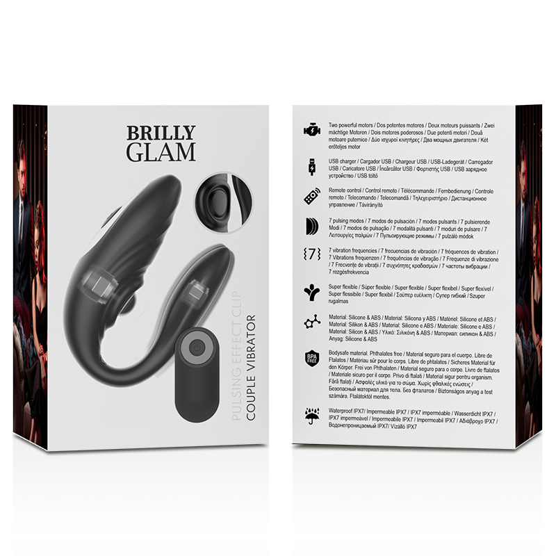 BRILLY GLAM- COUPLE TÉLÉLÉCOMMANDE À IMPULSIONS ET VIBRANTES