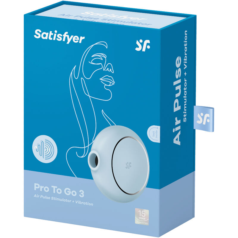 SATISFYER - AIR PULSE PRO TO GO 3 BLACK DOUBLE STIMULATOR AND VIBRATOR