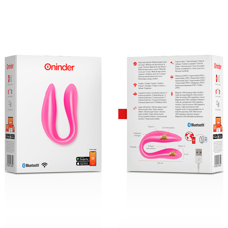 ONINDER - LISBOA G-SPOT &amp; CLITORAL STIMULATEUR NOIR - APPLICATION GRATUITE