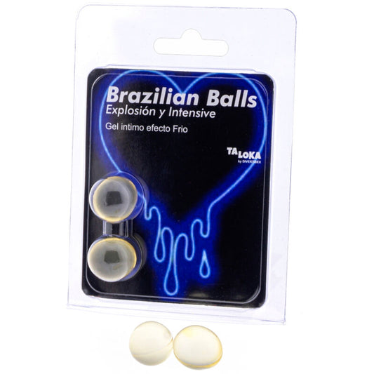 TALOKA - 2 BALLES BRÉSILIENNES GEL EXCITANT EFFET FROID &amp; VIBRATION