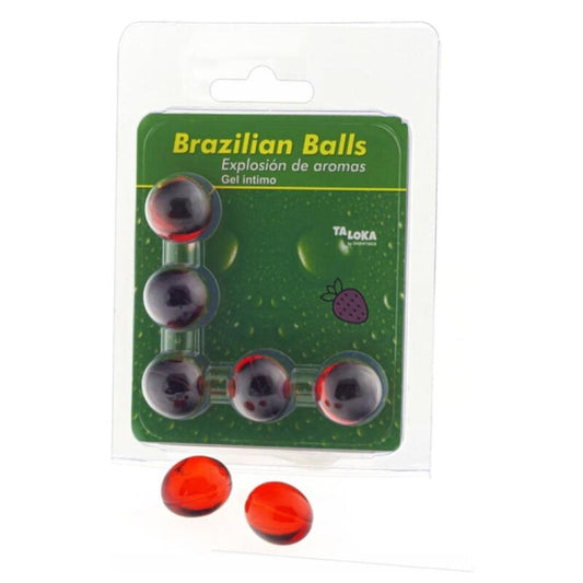 TALOKA - 5 BRÉSILIENNES GEL INTIME FRAISE BOULES