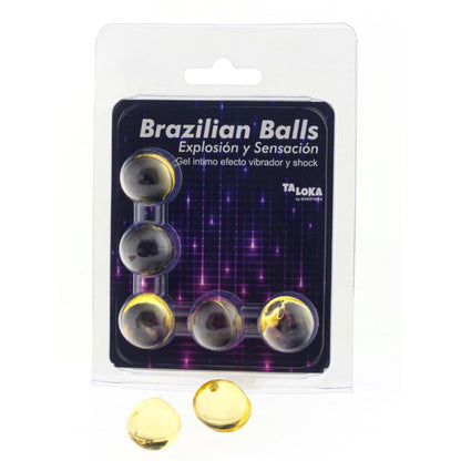 TALOKA - 5 BOLAS BRASILEÑAS VIBRATORIAS Y EMOCIONANTE EFECTO DE CHOQUE DE GEL