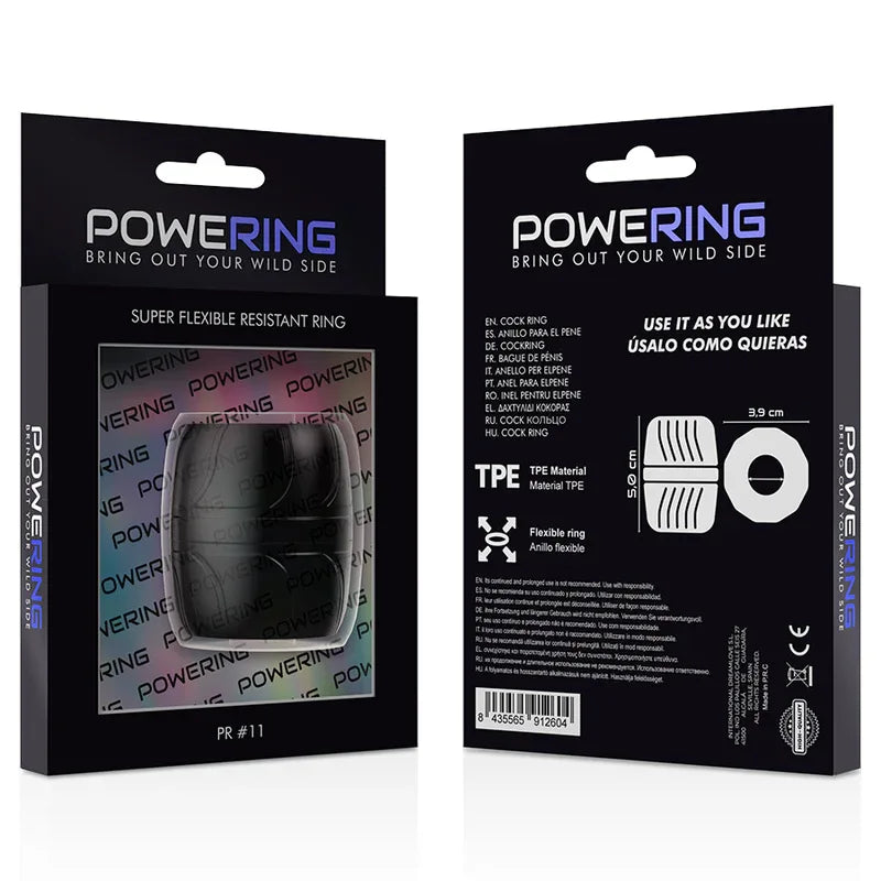 Powering – Anneau Pénis Super Flexible et Résistant 5 cm Pr11 Noir