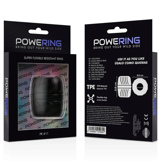 Powering – Anneau Pénis Super Flexible et Résistant 5 cm Pr11 Noir