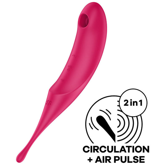 SATISFYER TWIRLING PRO ESTIMULATOR Y VIBRADOR - ROJO