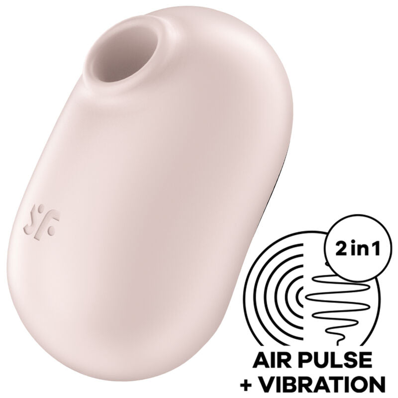 SATISFYER - AIR PULSE PRO TO GO 2 DUAL STIMULATOR AND VIBRATOR PURPLE
