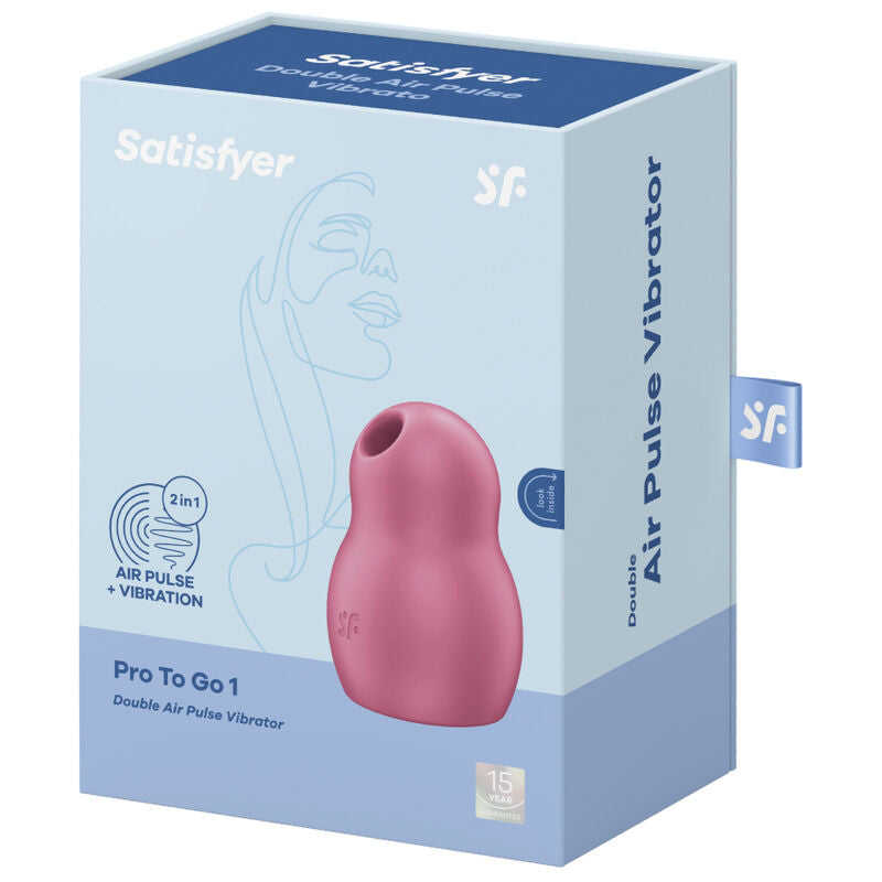 SATISFYER - STIMULATEUR ET VIBRATEUR DOUBLE AIR PULSE PRO TO GO 1 BLEU