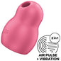 SATISFYER - AIR PULSE PRO TO GO 1 DOUBLE STIMULATOR AND VIBRATOR RED