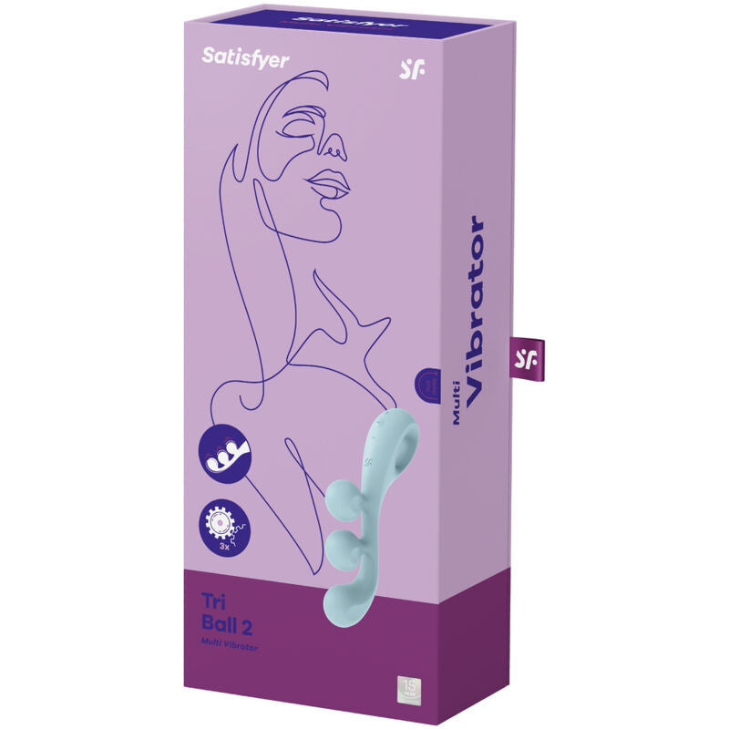 SATISFYER - VIBRADOR MULTI TRI BALL 2 AZUL