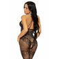 LEG AVENUE - BODYSTOCK DE RED SIN COSTURAS TALLA ÚNICA - NEGRO