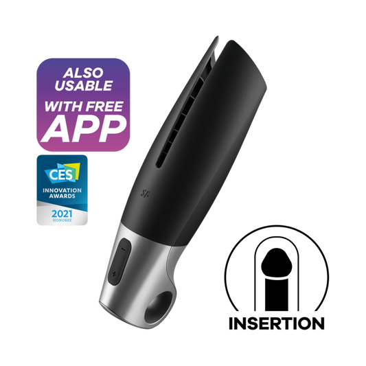 SATISFYER - POTENTE MASTURBADOR NEGRO