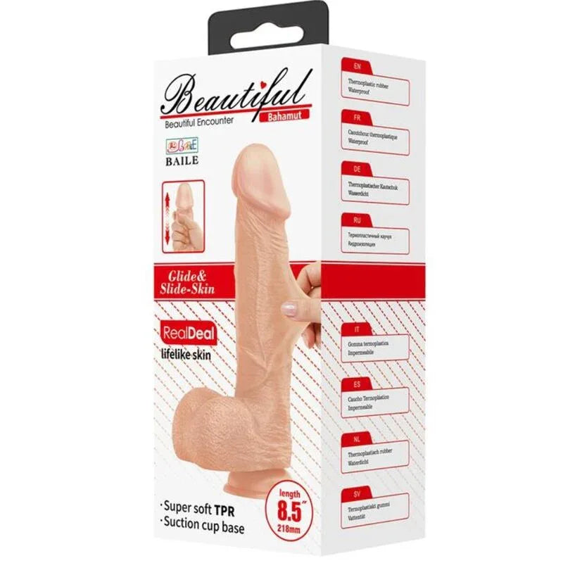 Baile – Belle Rencontre Bahamut Gode Réaliste Flexible 21.8 cm Naturel
