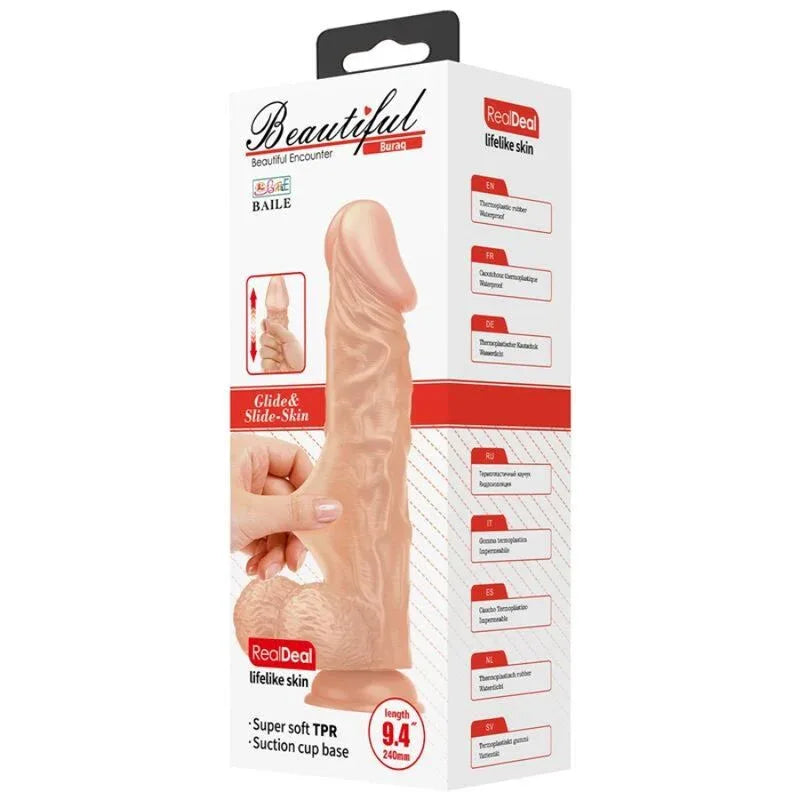 Baile – Belle Rencontre Buraq Gode Réaliste Flexible 24 cm Naturel