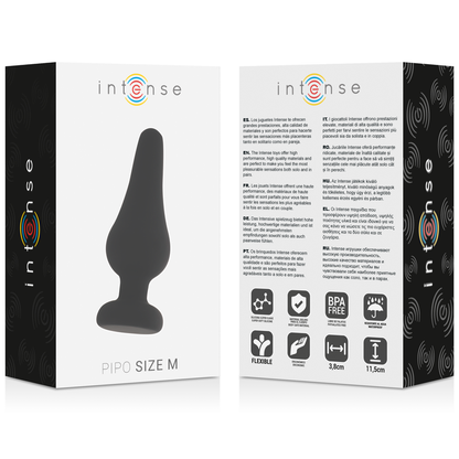 INTENSE - PIPO M PLUG ANAL DE SILICONA NEGRO 11 CM