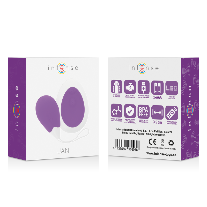 INTENSO - HUEVO VIBRADOR DE CONTROL REMOTO JAN LILAC