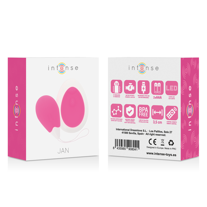 INTENSE - HUEVO VIBRADOR JAN CONTROL REMOTO ROSA