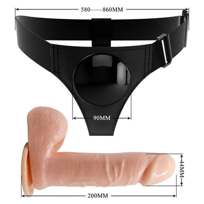 PRETTY LOVE - ARNÉS BRAGUITA ARNÉS UNIVERSAL CON DILDO TOM 20 CM NATURAL