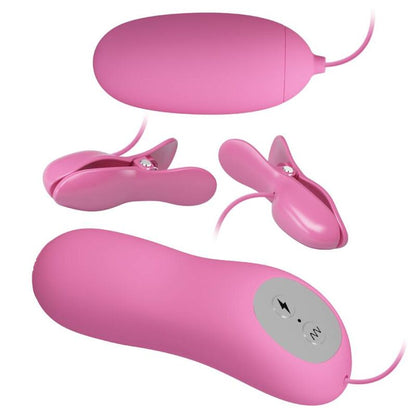 PRETTY LOVE - PINZAS CON VIBRACIÓN Y ELECTROSHOCK ROSA