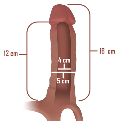 INTENSE - HARNAIS CREUX AVEC GODE IN SILICONE 16 X 3.5 CM