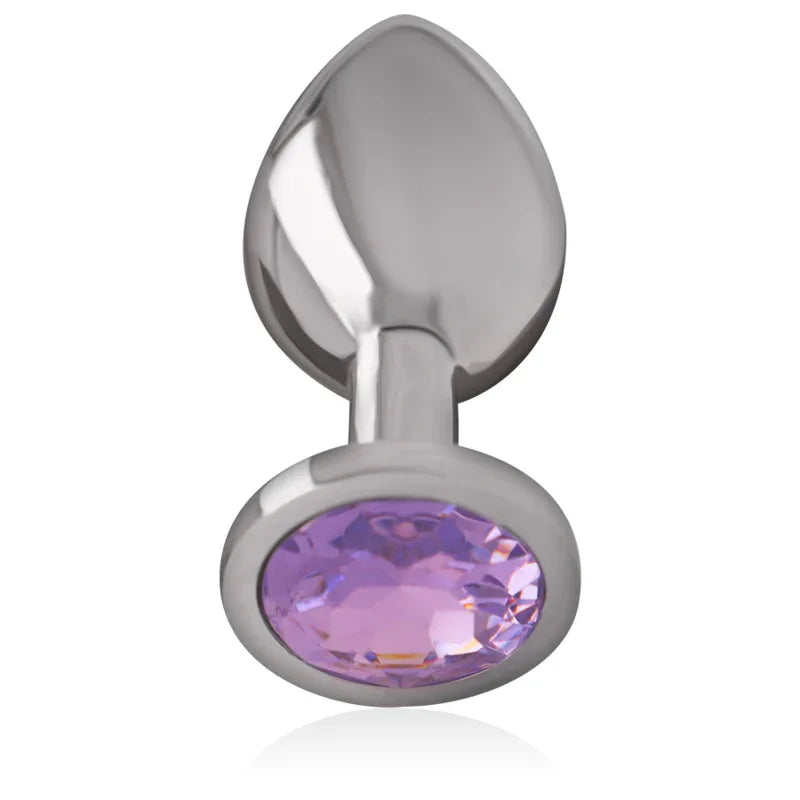 Intense – Plug Anal en Métal Aluminium avec Cristal Violet taille S