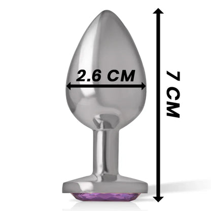 Intense – Plug Anal en Métal Aluminium avec Cristal Violet taille S