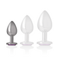 INTENSE - PLUG ANAL EN MÉTAL ALUMINIUM AVEC CRISTAL VIOLET TAILLE S