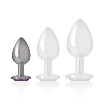 Intense – Plug Anal en Métal Aluminium avec Cristal Violet taille S