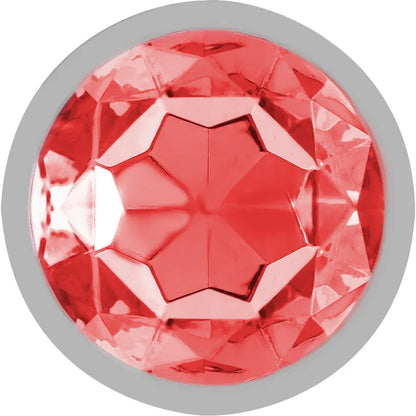 Intense – Plug Anal en Métal Aluminium avec Cristal Rouge taille S