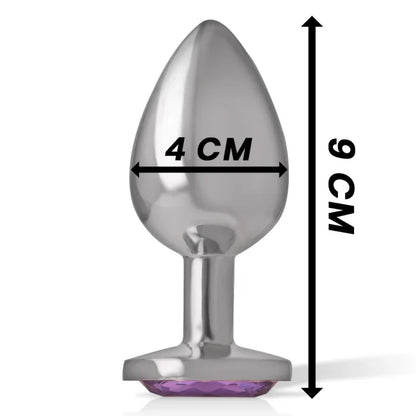 Intense – Plug Anal en Métal Aluminium avec Cristal Violet taille l