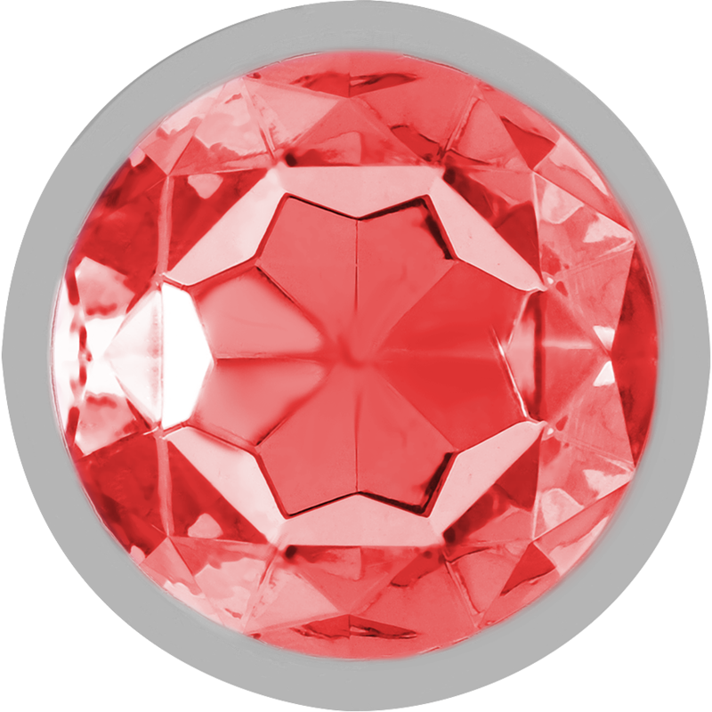 INTENSE - PLUG ANAL DE ALUMINIO CON CRISTAL ROJO TALLA L