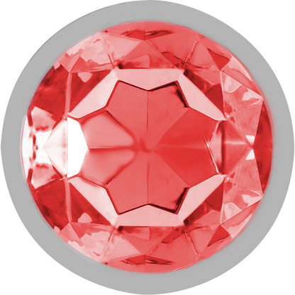 INTENSE - PLUG ANAL DE ALUMINIO CON CRISTAL ROJO TALLA L