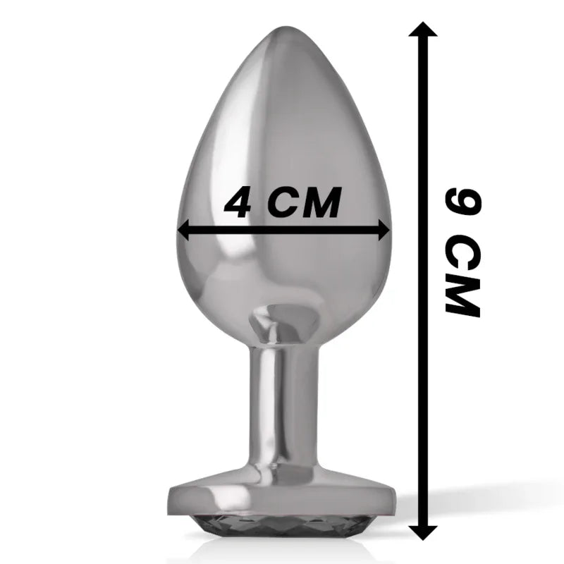 Intense – Plug Anal en Métal Aluminium avec Verre Noir taille l