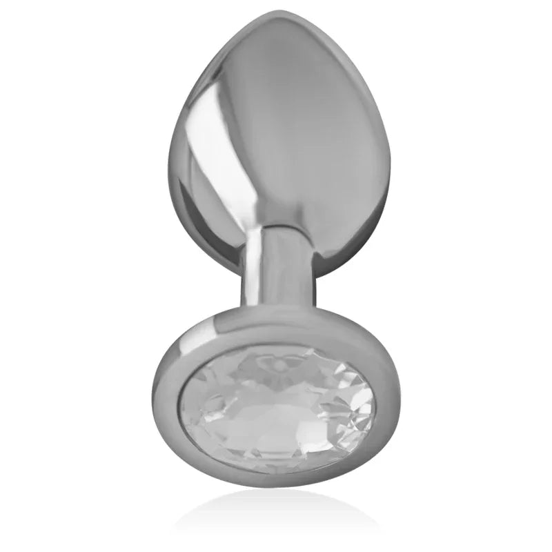Intense – Plug Anal en Métal Aluminium avec Cristal Dargent taille S
