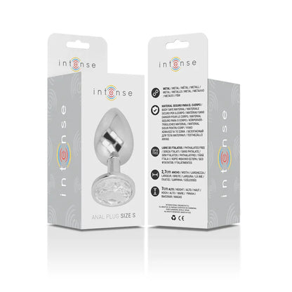 Intense – Plug Anal en Métal Aluminium avec Cristal Dargent taille S