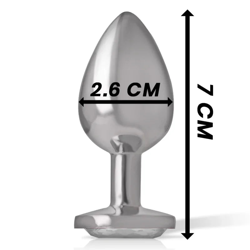 Intense – Plug Anal en Métal Aluminium avec Cristal Dargent taille S