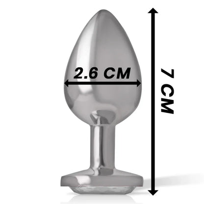 Intense – Plug Anal en Métal Aluminium avec Cristal Dargent taille S