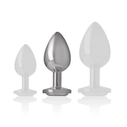 Intense – Plug Anal en Métal Aluminium avec Cristal Dargent taille M