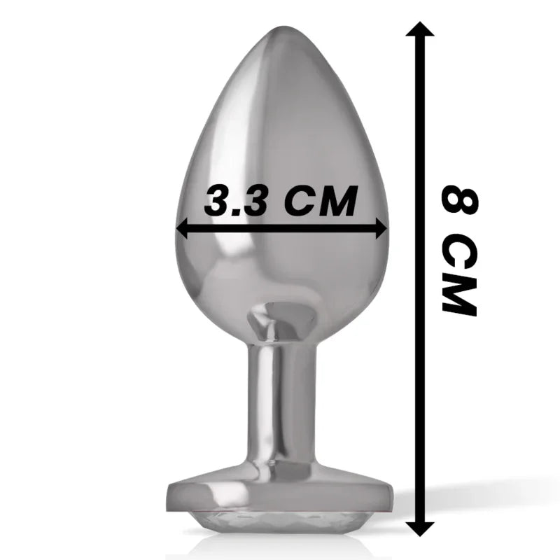 Intense – Plug Anal en Métal Aluminium avec Cristal Dargent taille M