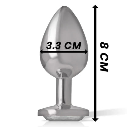 Intense – Plug Anal en Métal Aluminium avec Cristal Dargent taille M