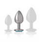 INTENSE - PLUG ANAL EN MÉTAL ALUMINIUM AVEC VERRE BLEU TAILLE M
