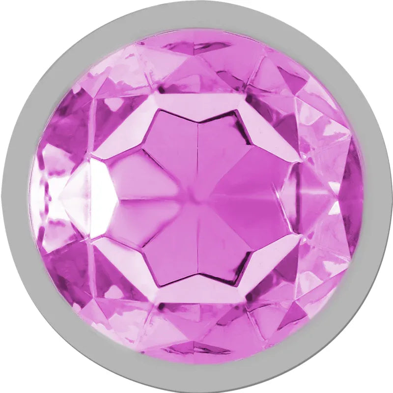 Intense – Plug Anal en Métal Aluminium avec Cristal Rose taille S