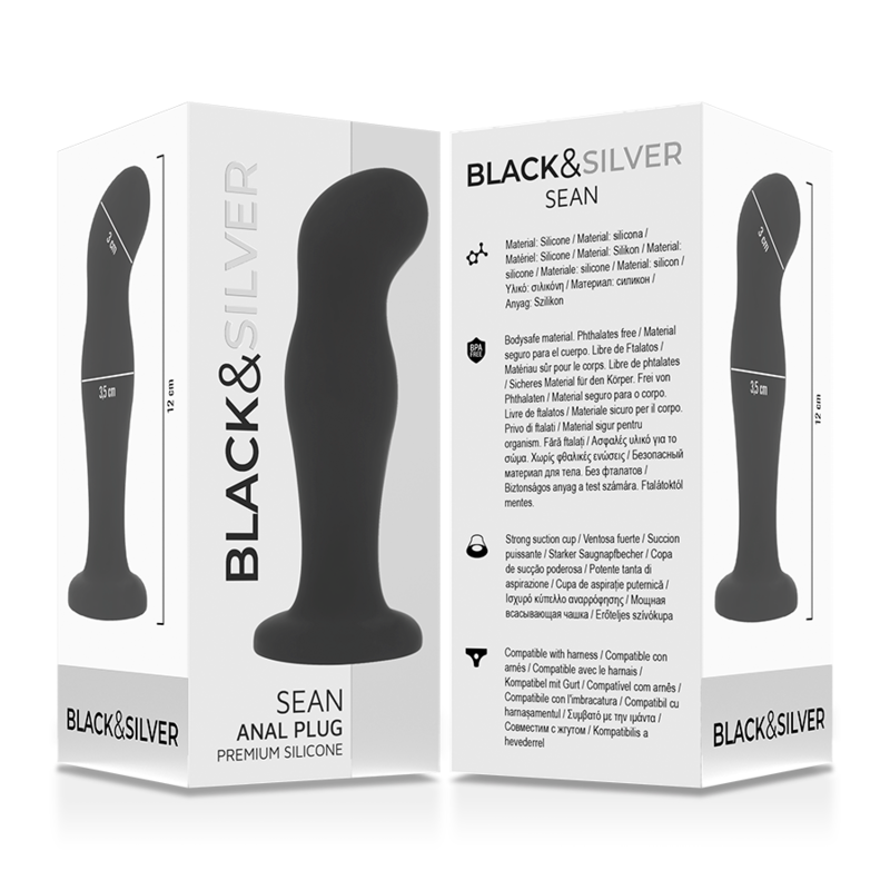Sean plug anal premium silicone noir – Black & Silver